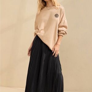 NWT Aerie Balletcore Black Pleated Maxi Skirt